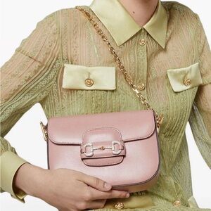 AUTHENTIC GUCCI 1955 HorseBit Crystal Dusty Rose bag